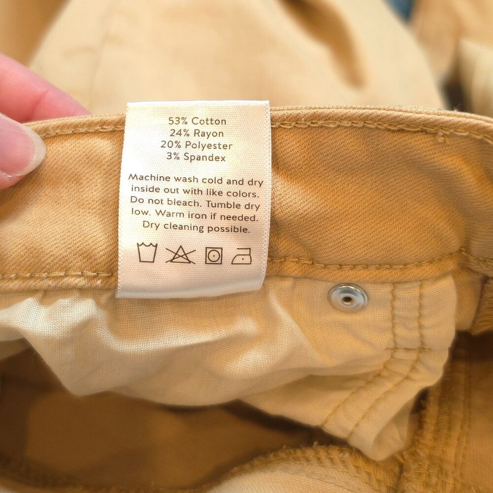 JBD Women's Dark Khaki Twill Flare Pants Size 28 GUC Stretch High Rise - Picture 6 of 6